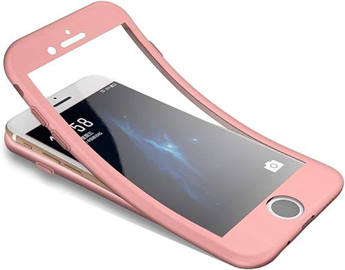 Surakey Cover Compatibile con iPhone 7 8 Silicone Morbido Cover con Vetro Temperato 360 Gradi Protezione Totale Davanti Dietro Ultra Sottile TPU Custodia Full Body Case Oro Rosa Surakey Cover Compatibile con iPhone 7 8 Silicone Morbido Cover con Vetro Temperato 360 Gradi Protezione Totale Davanti Dietro Ultra Sottile TPU Custodia Full Body Case Oro Rosa