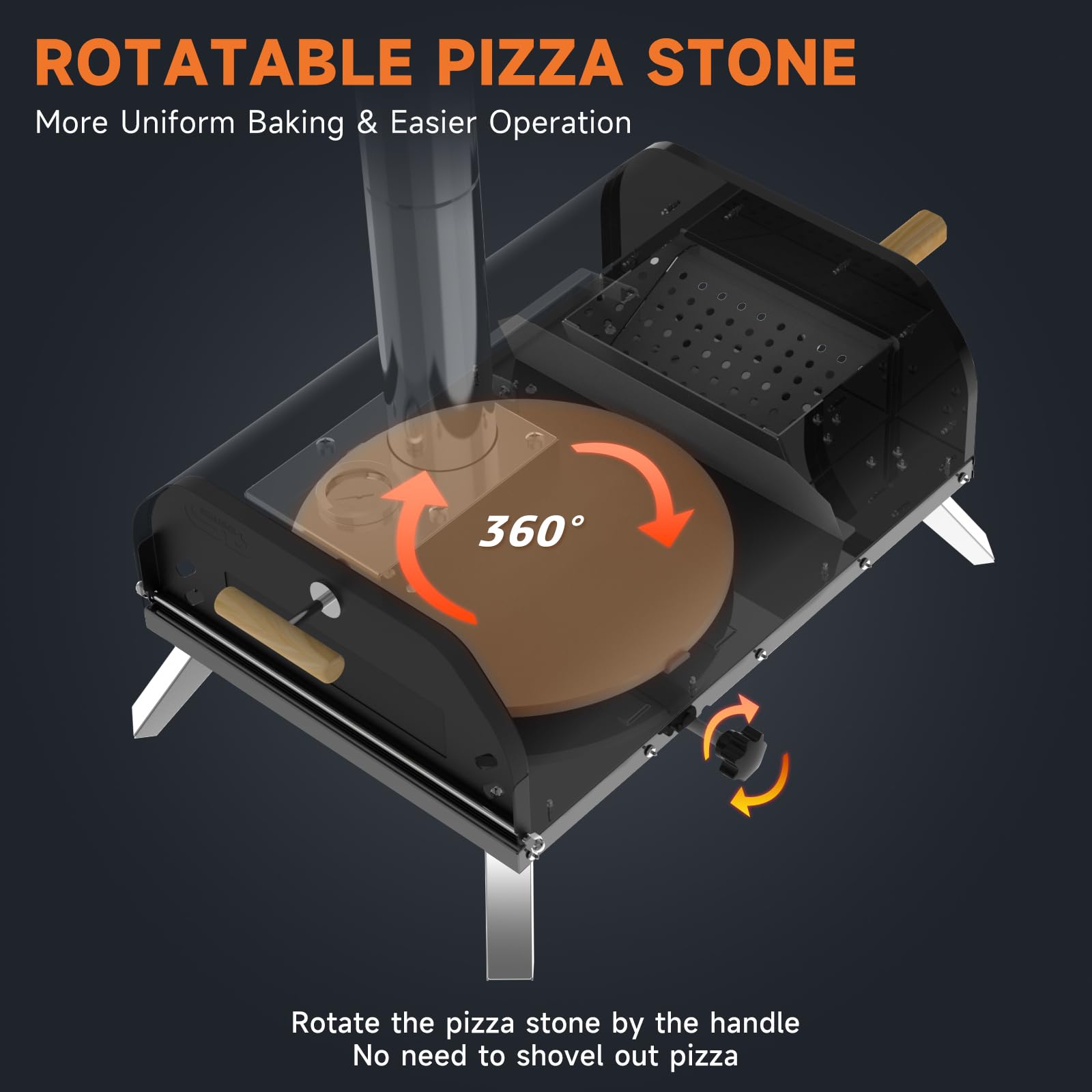 Sizzle Delite - Horno de pizza de pellets de madera de 12 pulgadas, acero inoxidable portátil, para patio trasero al aire libre