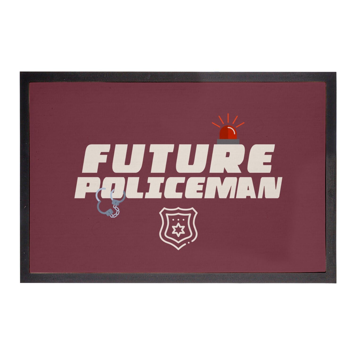 Paillasson rouge Future Policeman 60x40cm pour entrée maison