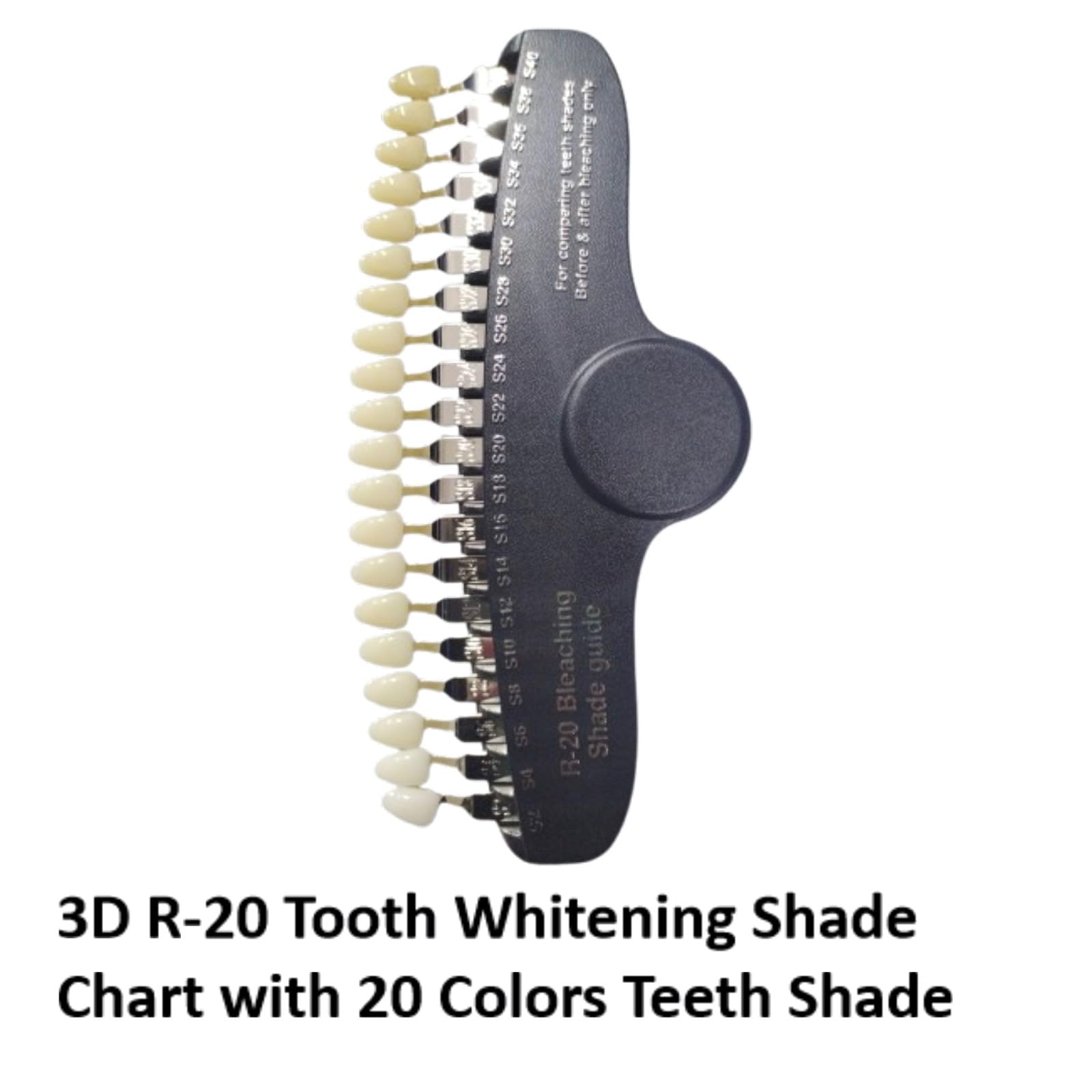 Guide de Teinte des Dents Dentaires, Ensemble de 20 Couleurs de Blanchiment des Dents Pour Comparer La Couleur des Dents Avant et AprèS Le Blanchiment