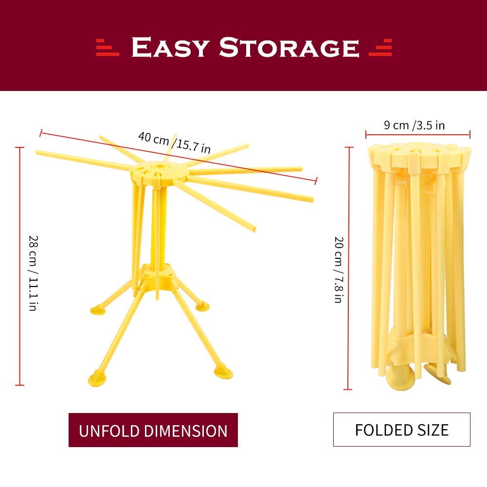 Ourokhome Séchoir à pâtes pliable en plastique avec 10 bras