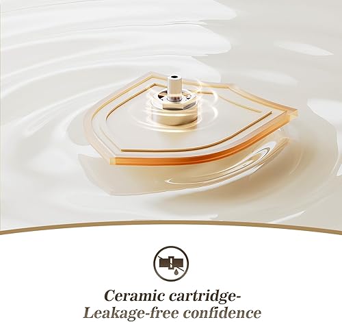 Miniatura 6 de Phiestina Grifo de baño de oro cepillado, grifo de lavabo de baño de una sola manija, con línea de suministro de agua y drenaje desplegable de