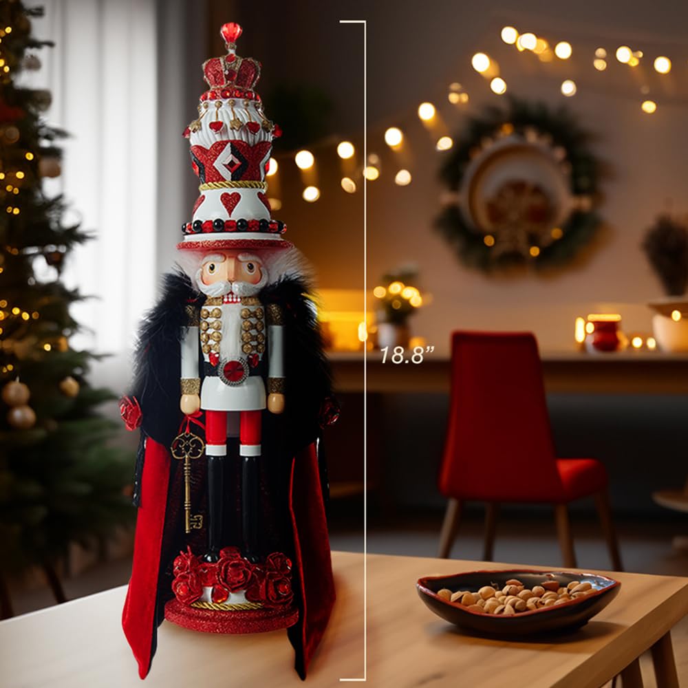 Kurt Adler Hollywood Nussknacker King of Hearts mit Umhang Nussknacker, 47,8 cm