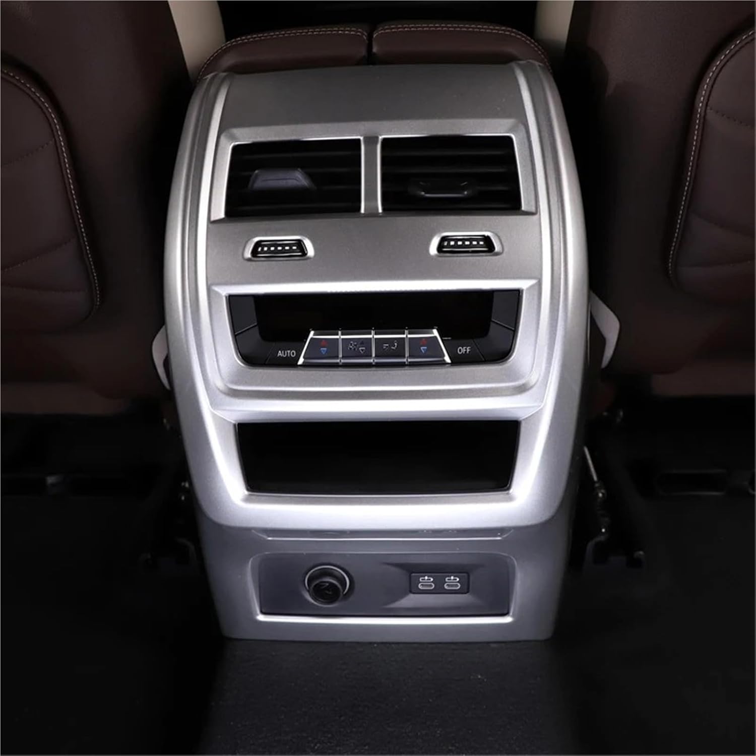 Vehicle Interior Decal ABS Car Rear Air Conditioner Outlet Anti-Kick Panel Cover Trim Interior Accessories for BMW X5 G05 2022-2025(Carbon Fiber,2 Wheel)