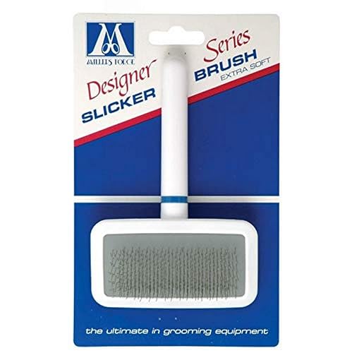 Millers Forge Pines de Acero Inoxidable Designer Series Soft Slicker Pet Grooming Cepillo, pequeño