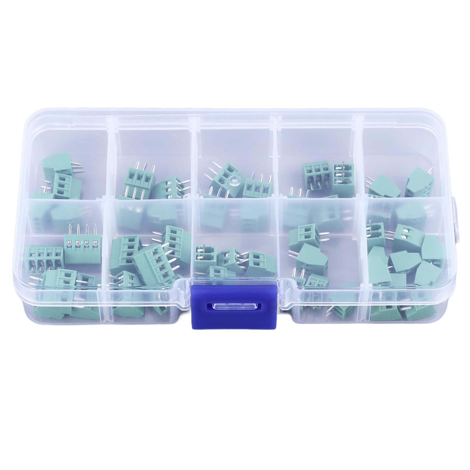 Kit Connettori A Vite Per PCB | 50 Pezzi Morsettiere 2P, 3P, 4P Passo 2.54mm | Per DIY Elettronica