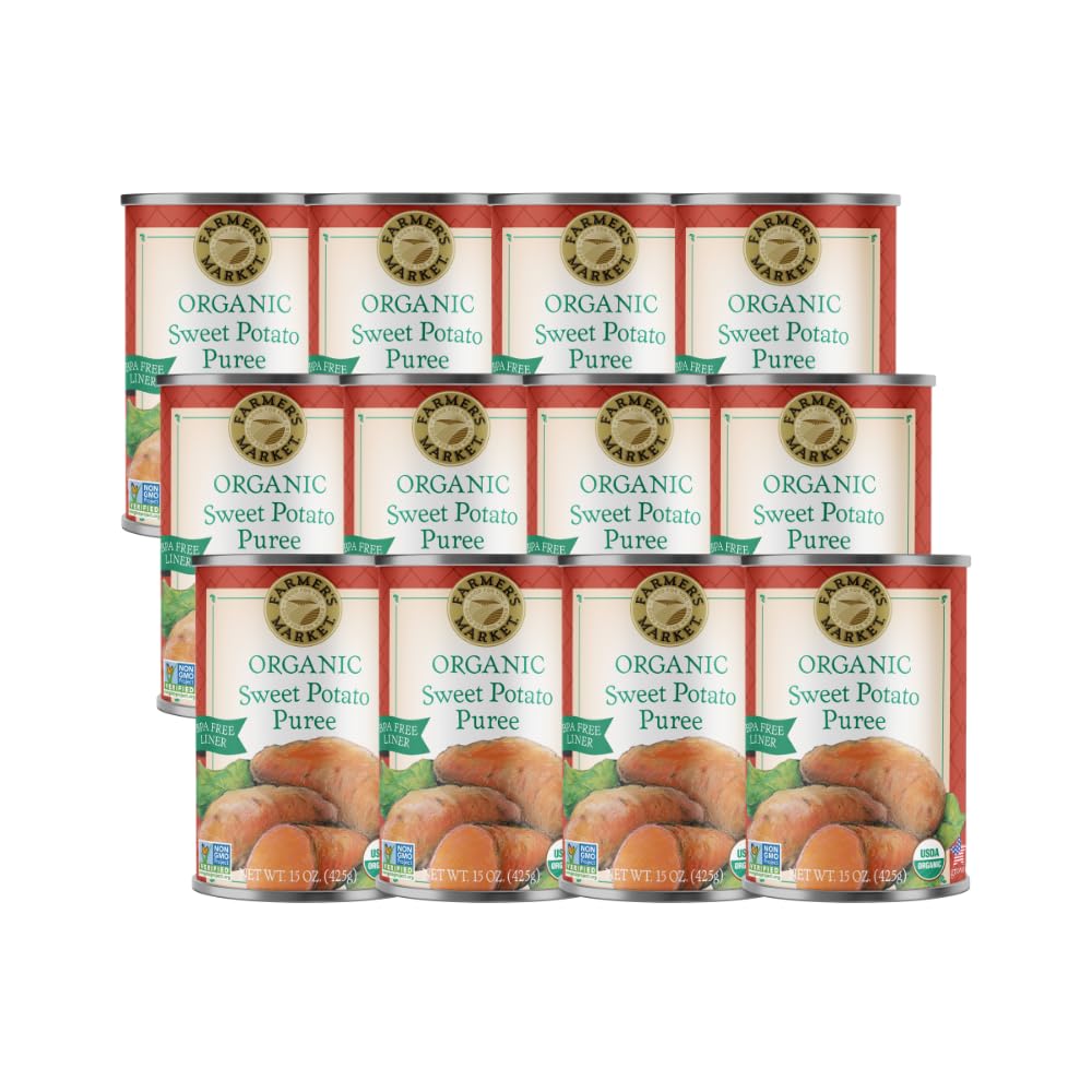 Farmer's Market Foods Canned Organic Sweet Potato Puree, 15 Ounce (Pack of 12)