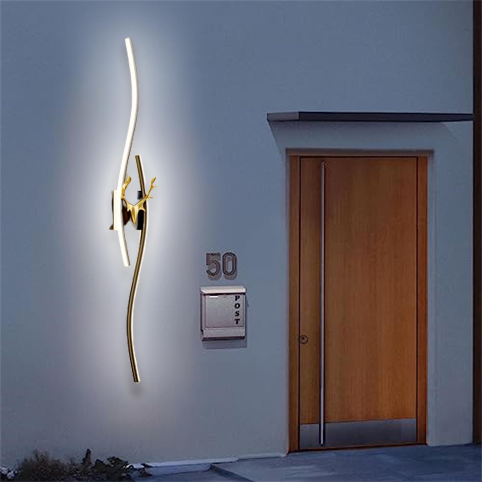 Moderno Lampada da Parete Lungo LED Impermeabile IP65 Applique da Parete Soggiorno Apparecchio da Parete Terrazza Alluminio Acrilico Illuminazione a Parete Ingresso (Nero-Luce Bianca,120CM)