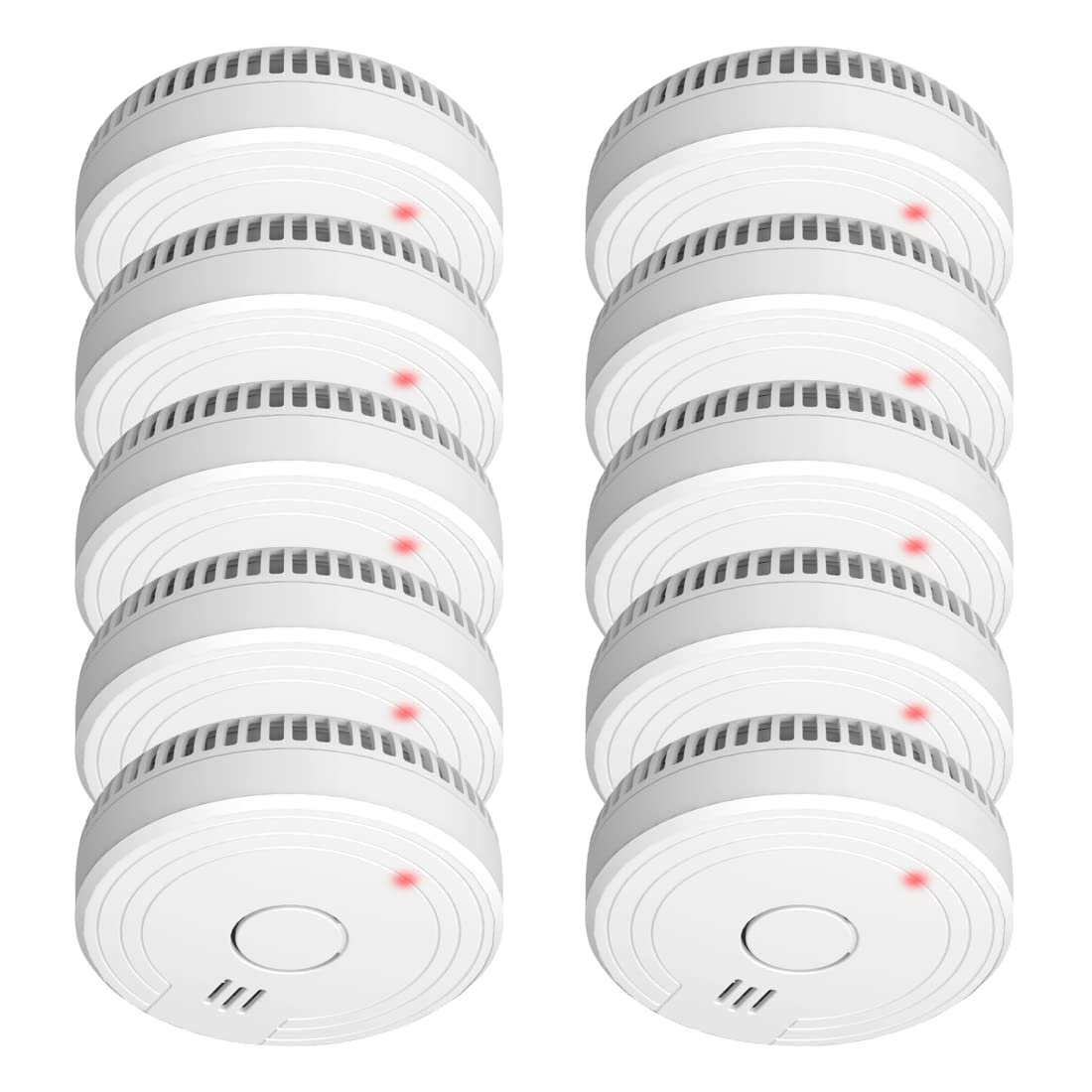 FS1801 | 10-Piece Smoke Detector Set | 10-Year Sensor | Complies with European Standard EN14604 | White | Set of 10