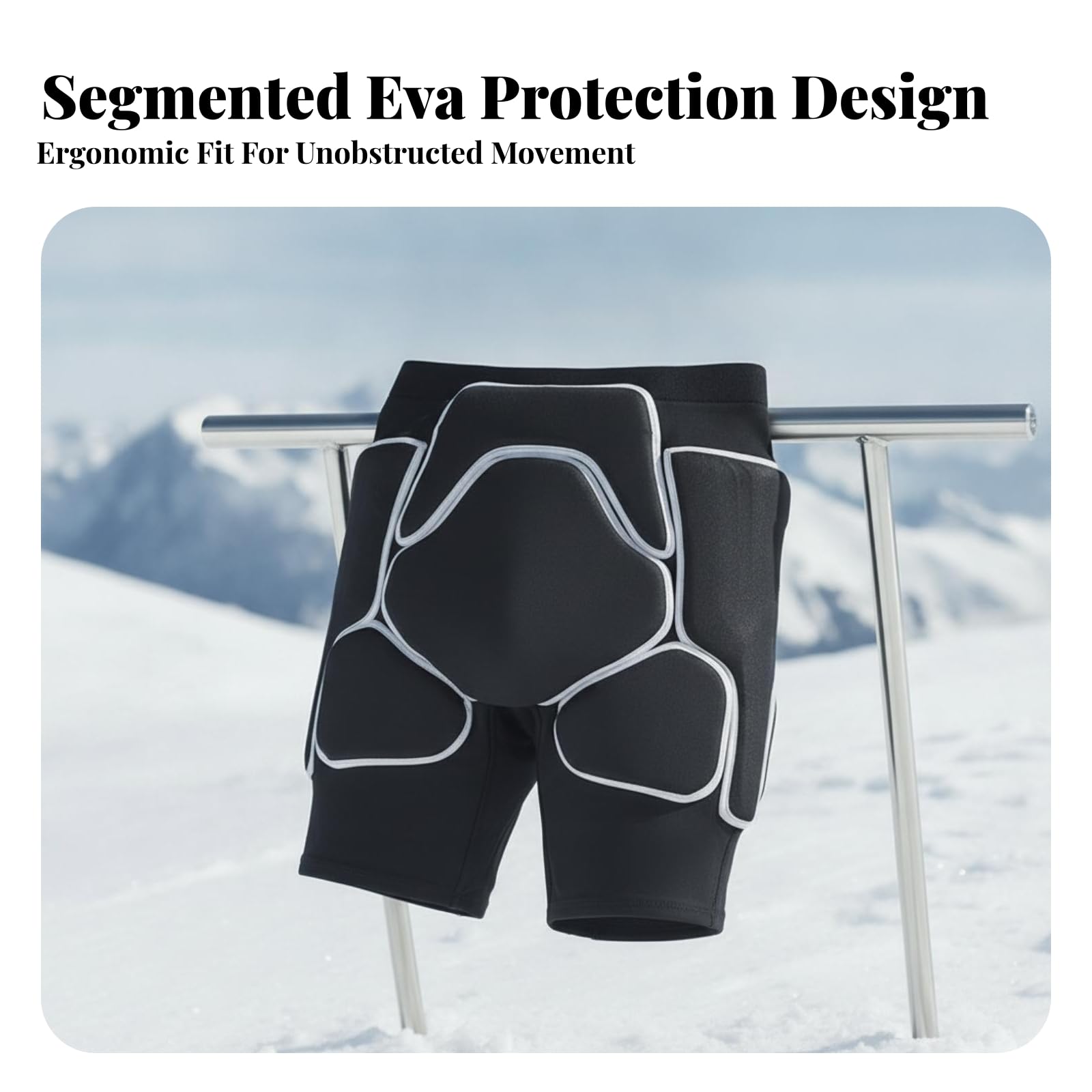 Protezione per Coccige e Sedere Robusti | Tessuto spandex Elasticizzato, Pantaloncini Protettivi Aderenti, Confortevoli, Indumento Protettivo Sportivo , Nero+Grigio , L