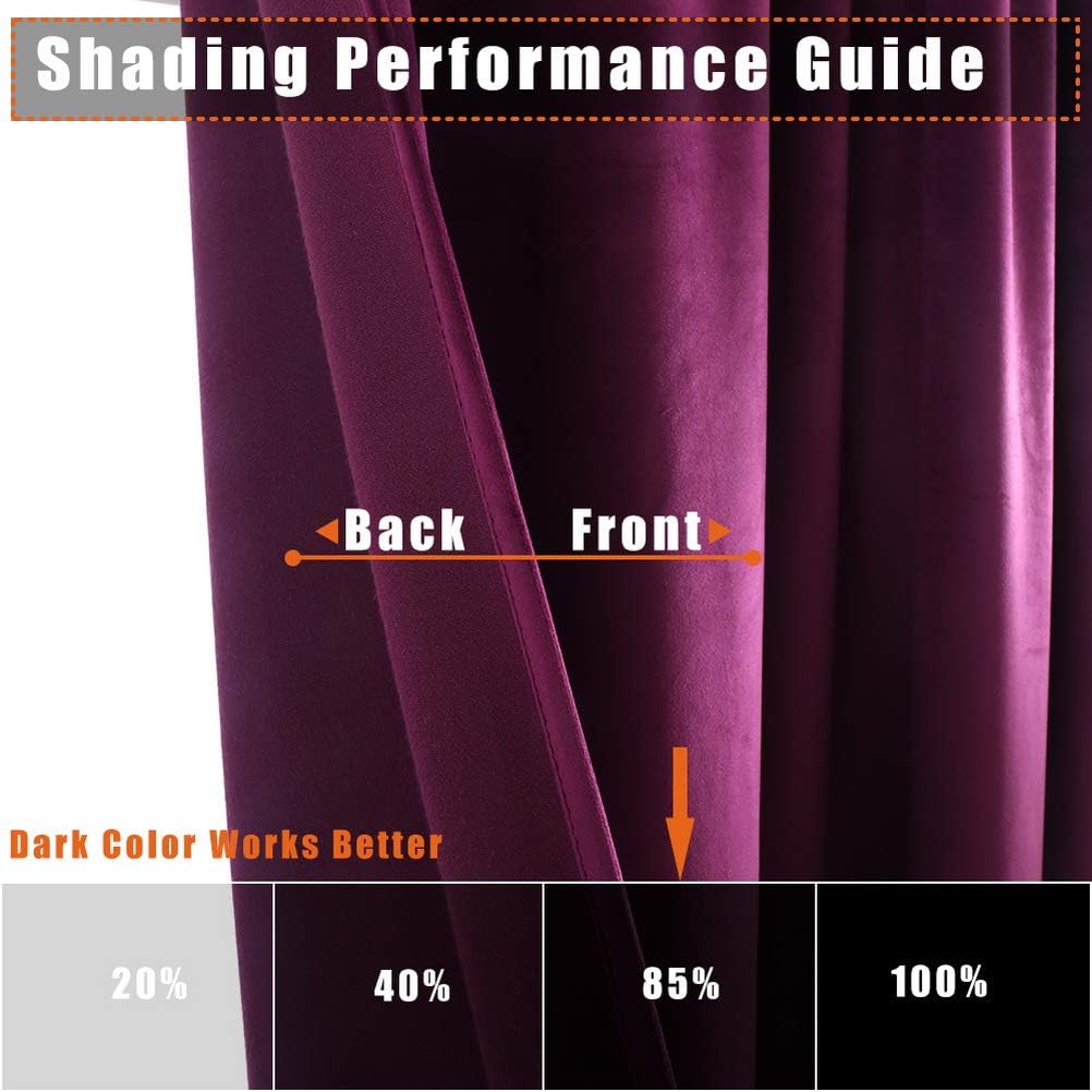 Exсluѕіvе Sресіаl Twin Six Velvet Curtains, Blackout Curtains with 2 Pillow Cases, Thermal Insulated Solid Heavy Rod Pocket Window Drapes for Living Room (Plum, 52x108,2 Panels) Buу 1 gеt 1 Twin Six Velvet Curtains, Blackout Curtains with 2 Pillow Cases, Thermal Insulated Solid Heavy Rod Pocket Window Drapes for Living Room (Plum, 52x108,2 Panels)