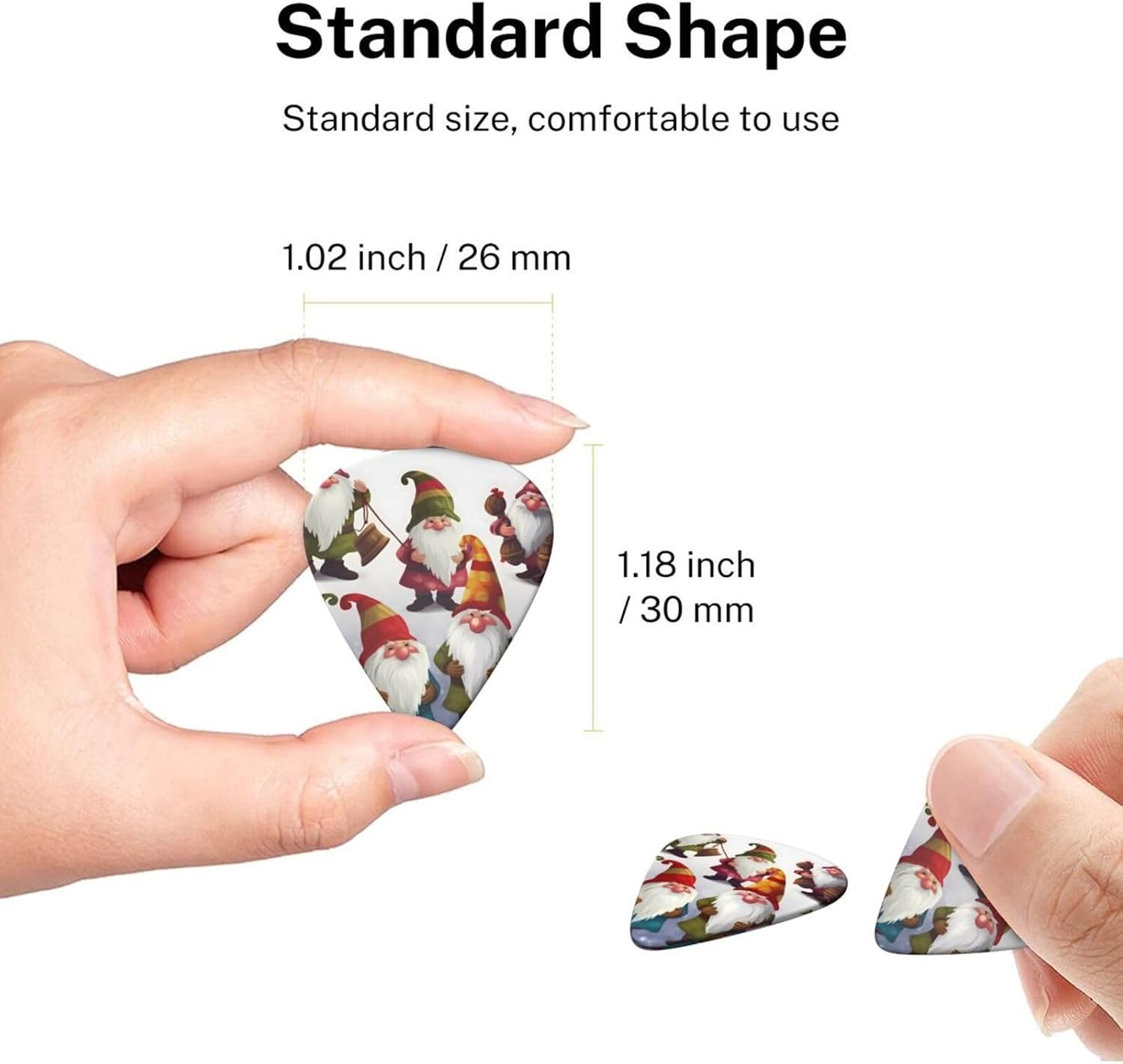 Xmas Funny Gnomes print Guitar Picks 6 Pack Personalized Guitar Picks with Storage Box Guitar Accessories for Ukulele Electric Acoustic Guitars Bass image 4