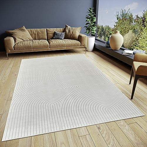 Hanse Home Faron Teppich Wohnzimmer – Kurzflor (Höhe: 3mm) Wohnzimmerteppich Skandinavisches Boho...