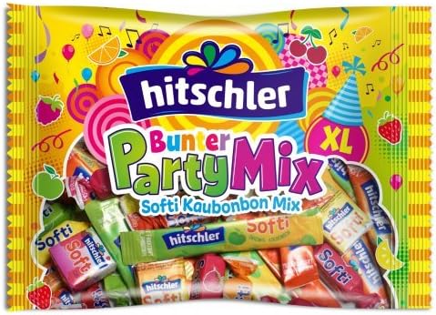 Hitschler Bunter Party MIX Softi stripes, Softi cubes and Softi sweets XL bag/375g