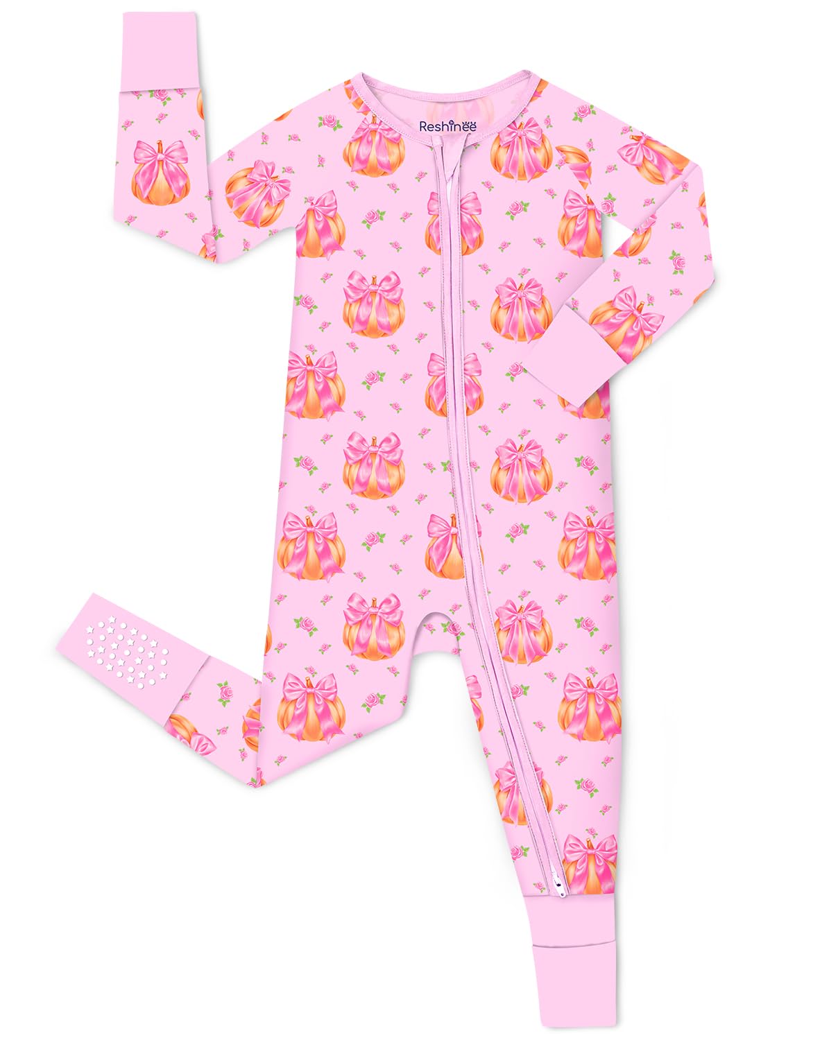 babee Reshinee Viscose Derived from Bamboo Baby Footie Pajamas Convertible Newborn Sleeper for Baby Girl Zipper Onesie 0-24M