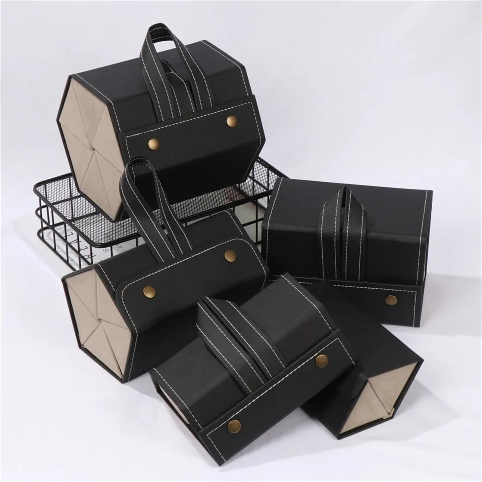 Funda Gafas Rigida Caja de gafas portátil con múltiples ranuras, organizador exhibición almacenamiento plegable for, estuche viaje cuero PU for sol, 2/3/4/5/6