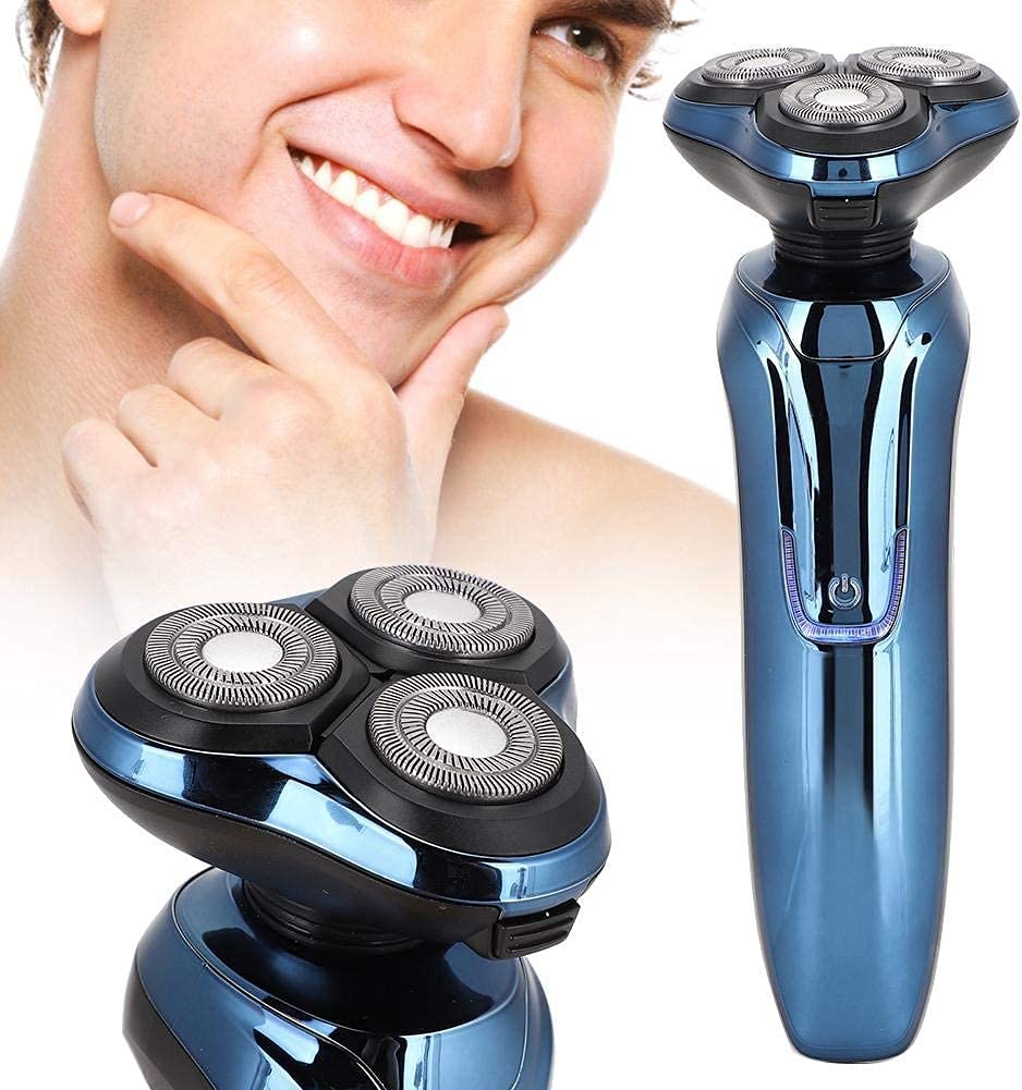 GeRRiT Rasoi elettrici per uomo, rasoio elettrico da uomo, uomo impermeabile a umido asciutto, uomo rotativo rotante USB ricaricabile con trimmer barba per marito rasatura