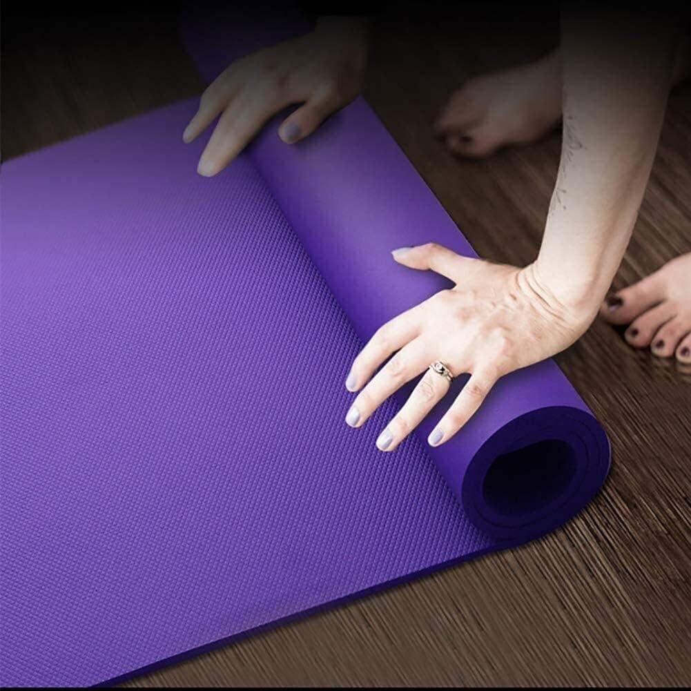 Mata do jogi Pilates Mata do ćwiczeń z paskami Przysiady Push-upy Rozciąganie pompek Sprzęt do domowej siłowni Mężczyźni Kobiety Dzieci Maty treningowe(Nero,183x61x0.5cm)