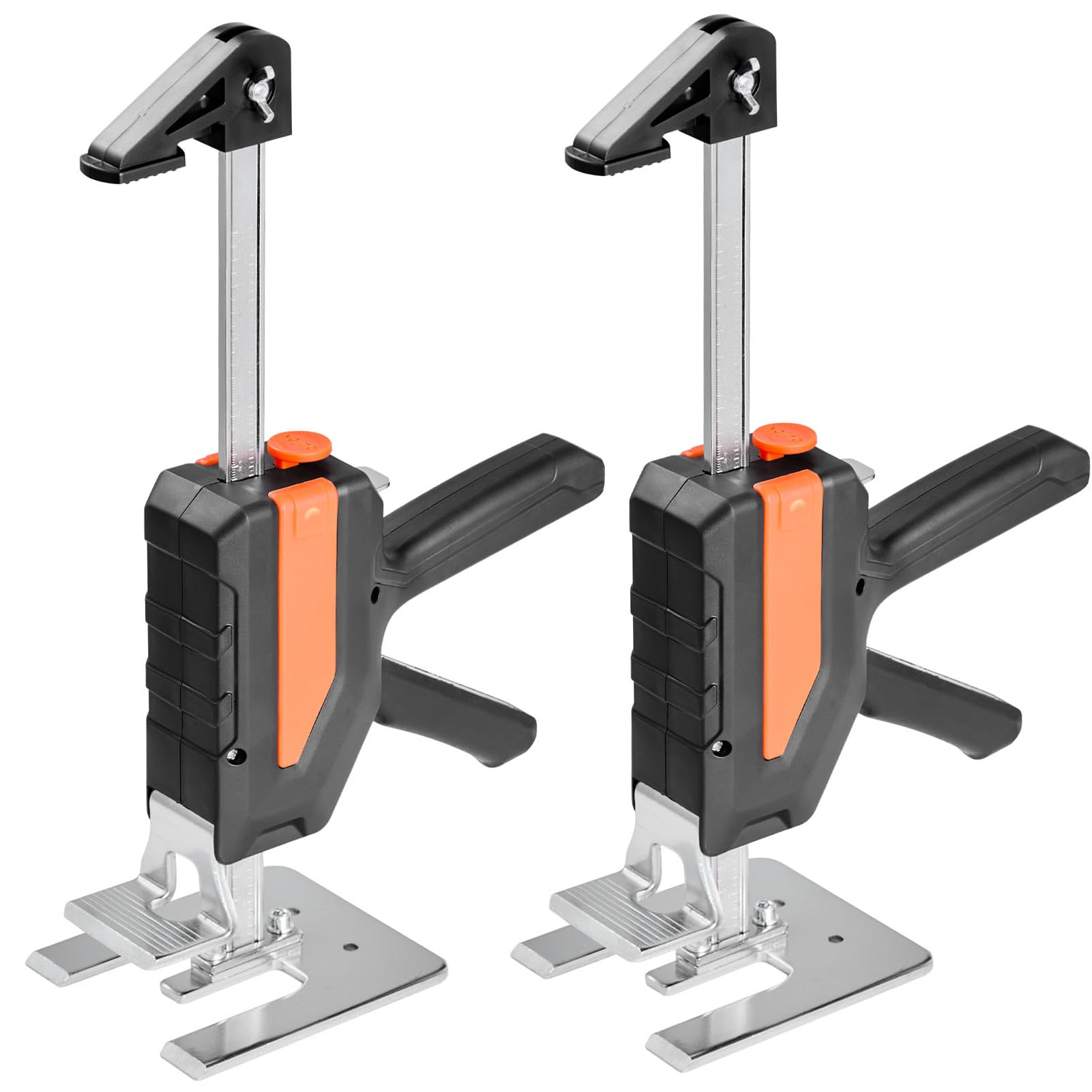 VEVOR Cric à Bras 2PCs, Lève Meubles Portes Plaques avec Capacité 200 kg, Outil de Levage Manuel jusqu'à 19,5 cm, avec Niveau Magnétique, 2 Modes de Réglage, pour Fenêtres, Installation, Noir