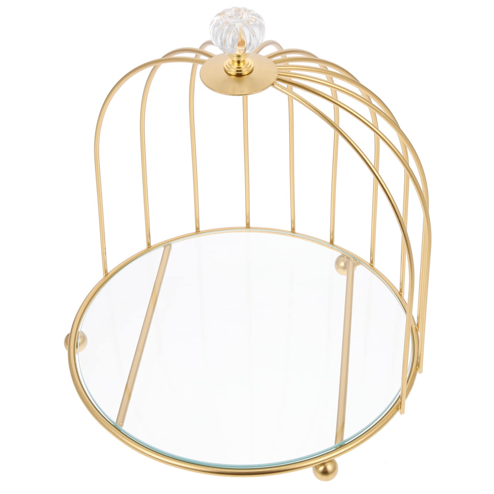 DOITOOL Storage Cage Cupcake Stand Bird Cage Shaped Cake Stand Metal Dessert Display Plate Cupcake Fruit Dishes for Birthday Wedding Party Supplies Pastry Display