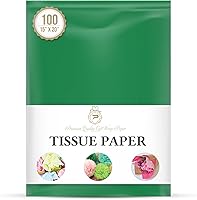 Vista 4 de Papel de seda descartable color azul agua, 15x20 pulgadas, 100 hojas.