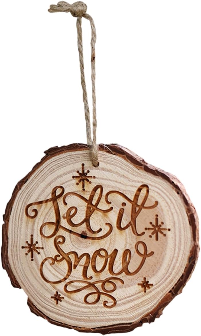 Wooden Xmas Tree Hanging Decor Pendant for Christmas Tree Branches