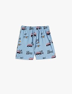 شورت قطن باستك برباط عند الخصر مطبوع عليه سيارة وجيب