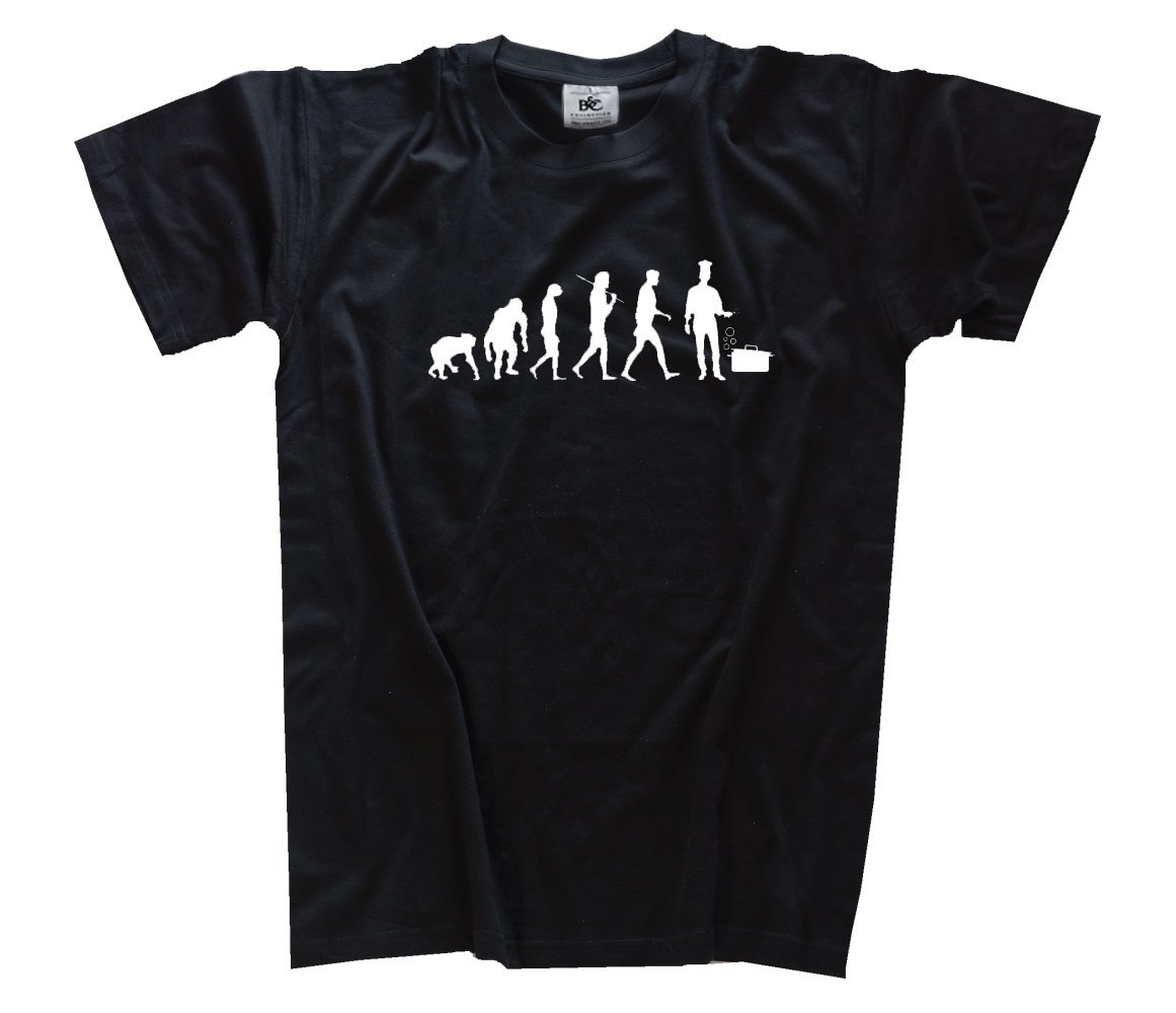 Shirtzshop Standard Edition II Cooking Kitchen Pans Evolution T-Shirt, Unisex, T-Shirt, Standard Edition Koch II Kochen Küche Kochtöpfe Evolution T-Shirt, black
