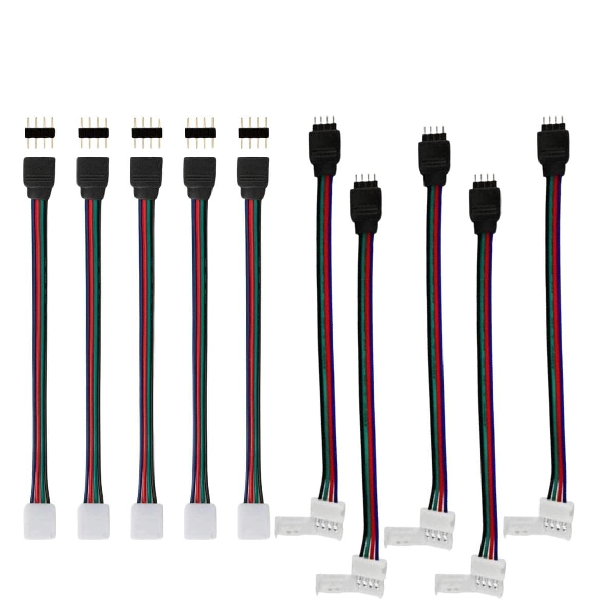 Source Led Pin Buy SNOOGG 10 Pack of 4 pin RGB Female and Male Needle pins Connector ...