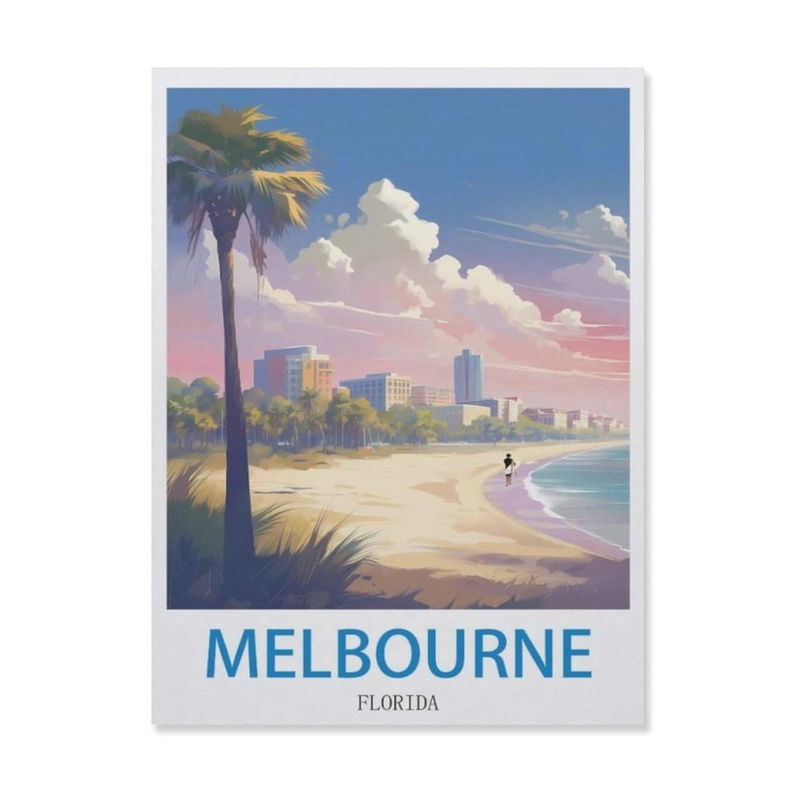 Tin Sign，Melbourne Florida，Father's Day Gift Home Pub Outdoor Funny Retro Vintage Garden Bar Wall Plaque Man Cave Memorabilia(20x30cm）8x12 inch-EG2