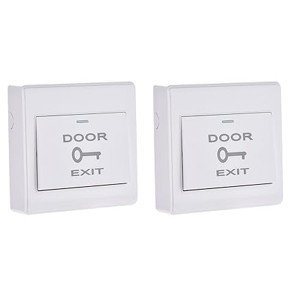 uxcell Push to Exit Button Release Switch Door Access Control System PC Panel 86mmx86mm 12V 3A White 2 Pcs