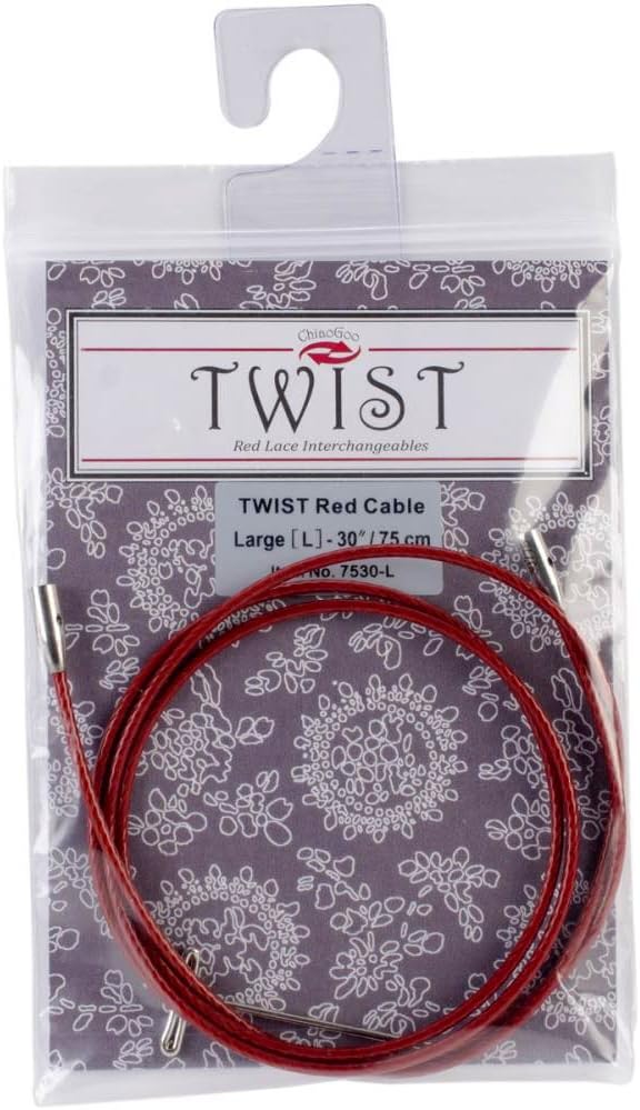 37 inch (94cm) Cable with Key for Twist Red Lace Interchangeable Large Knitting Needle Set