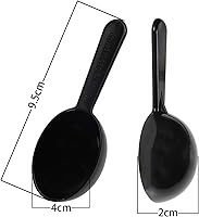Vista 2 de Penta Angel Cucharas medidoras de plástico de mango corto de 0.25 onzas, cucharadas para café, té, azúcar, cereales y leche en polvo (negro)