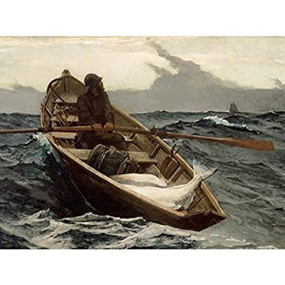 Winslow Homer Fog Warning Painting Art Print Canvas Premium Wall Decor Poster Mural