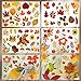 O-Kinee Decorazioni Autunno per Fnestra,9 Pezzi Ringraziamento Thanksgiving Decorazioni,Foglie Autunnali Vetrofanie Ringraziamento, Finestre Decals con Foglie d'Acero Autunnali Casa Party Decor
