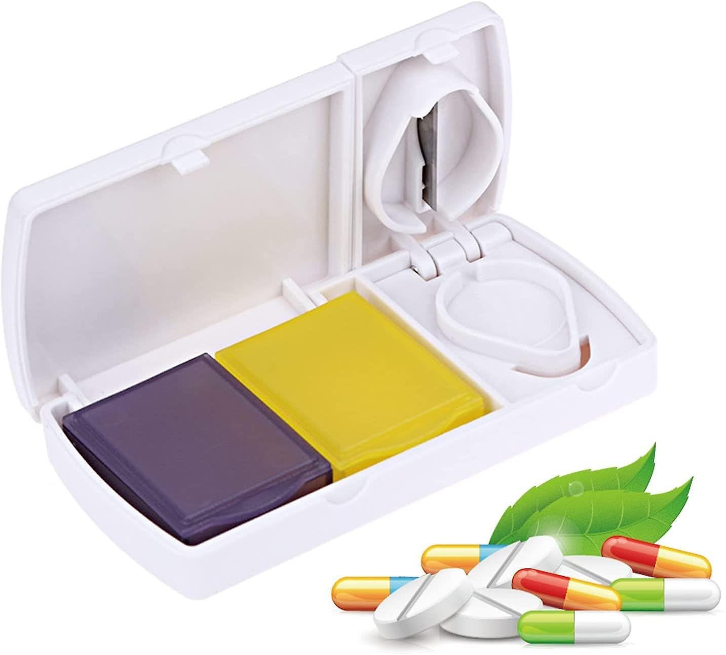 Pocket Pill Cutter and Travel Medicine Box - 2-in-1 Tablet Splitter and Dual Compartment Storage Case - Portable Medicine Organizer for Small and Large Pills-image-12