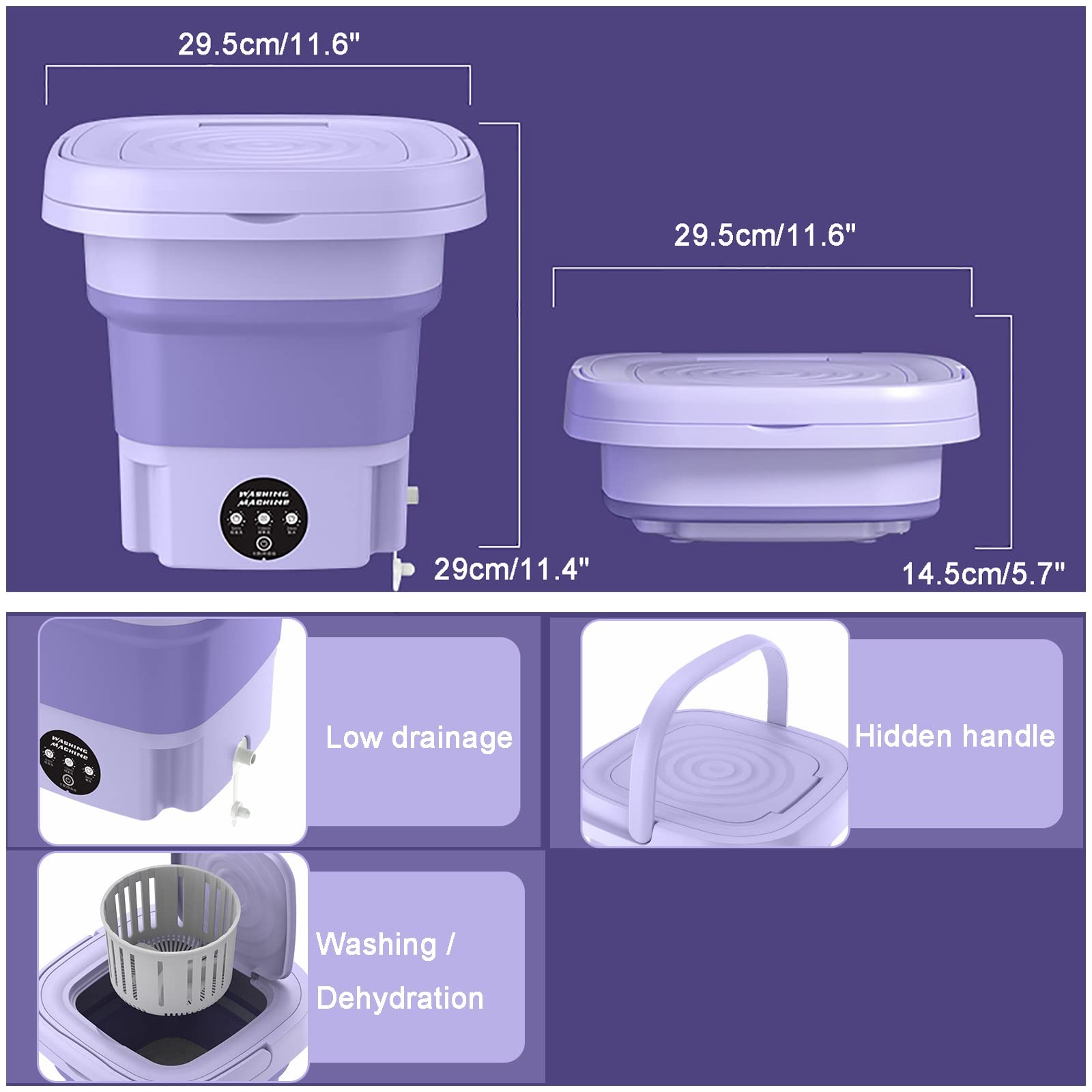 Mini Wasmachine- Kleine wasmachine - Opvouwbaar - Mini Wasmachine met Centrifuge - Opvouwbare