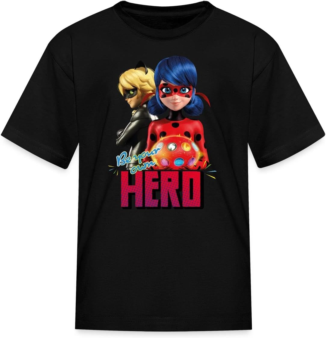 Spreadshirt Miraculous Merchandise Be Your Own Hero Ladybug Cat Noir Kid's T-Shirt