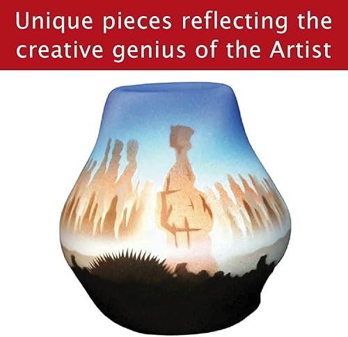 Miniatura 5 de Authentic Cedar Mesa Pottery - Indian Hand Painted Bryce Canyon Mini Pot