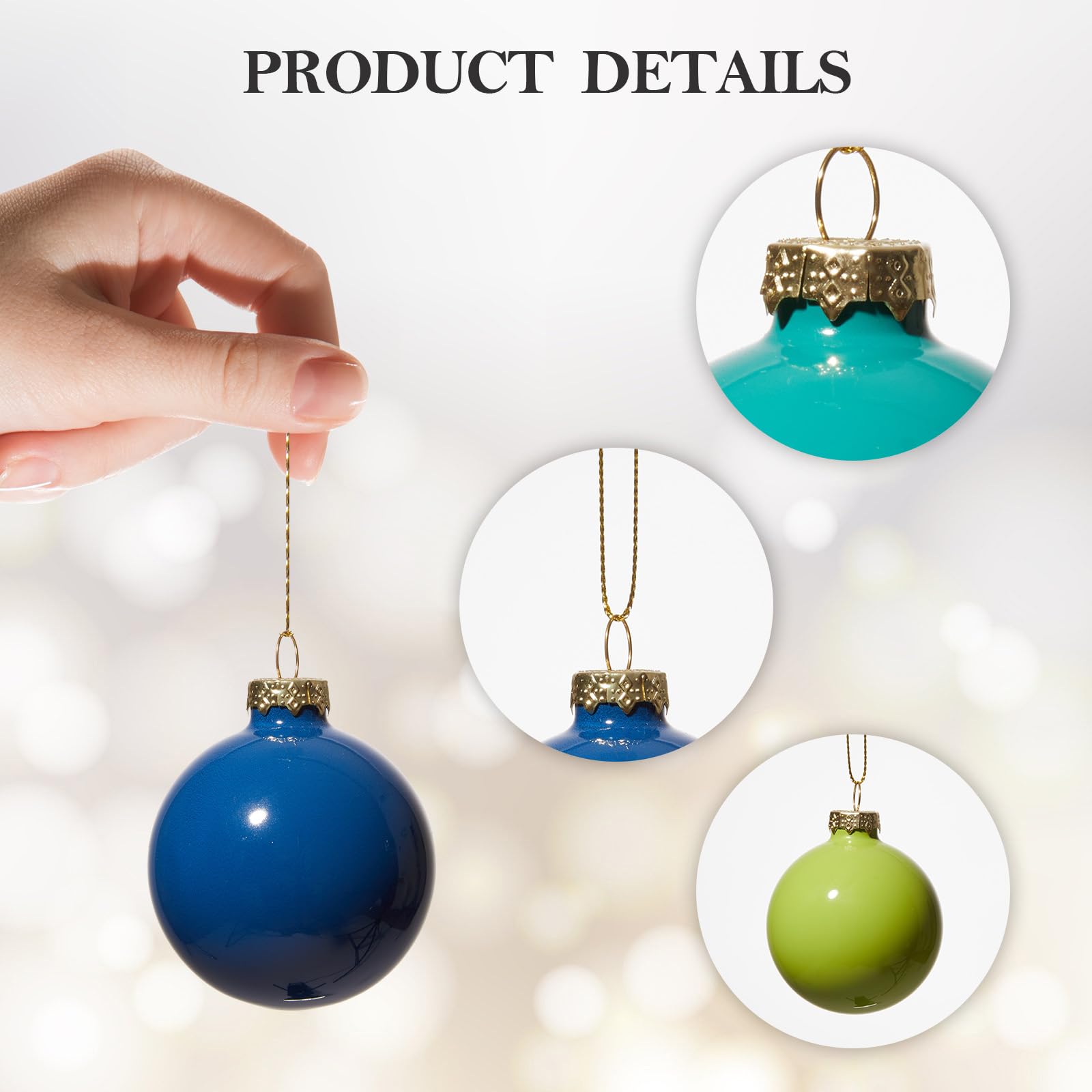 Lot De 3 Boules De Noël Vintage Allemagne De L'Ouest - Rouge, Bleu, Vert