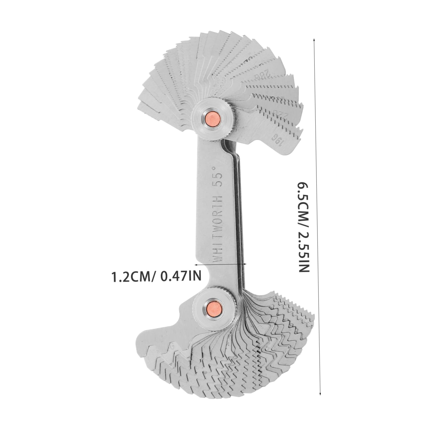 FUNOMOCYA Multi-Purpose Thread Gauge Metric 60-Degree Imperial 55-Degree High Precision Industrial Measurement Tool
