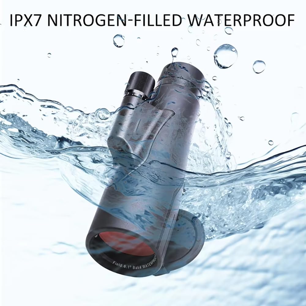 Monokular 12x56ED mit Entfernungsmesser Teleskop IPX7 Stickstoffgefüllt Wasserdicht, 21MM Okular，BAK4 Prisma & FMC-Linse, Nachtsicht für Erkundungen Vogelbeobachtung, Jagen, Wandern, Konzert