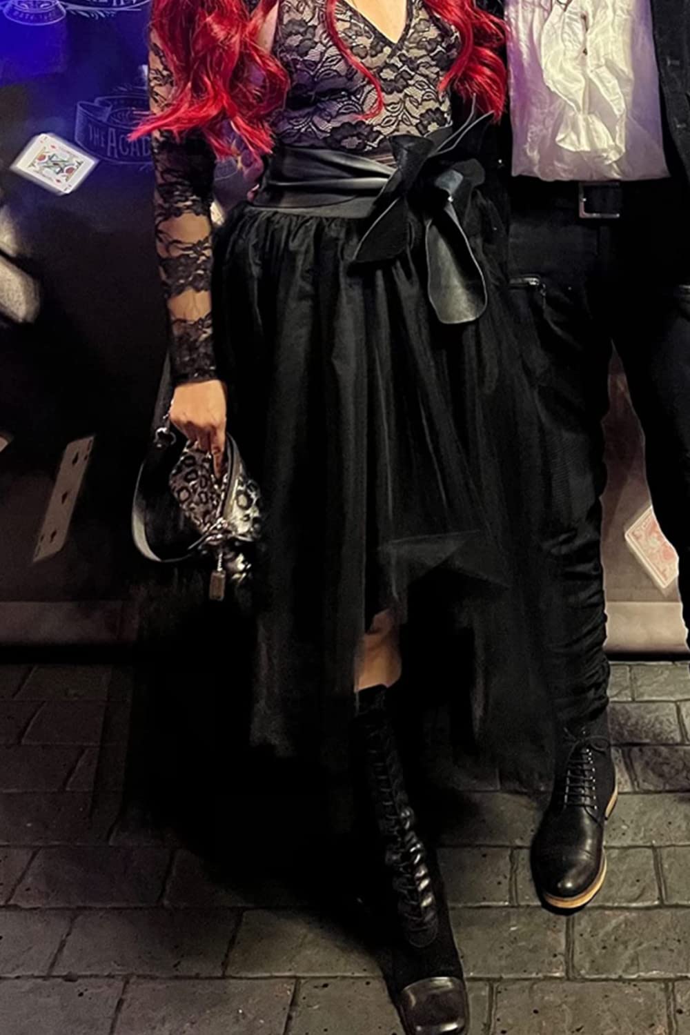 Tüllrock für Damen, zum Schnüren, für Hochzeit, Party, Abschlussball, Cocktail, Netzstoff, langer Tüllrock