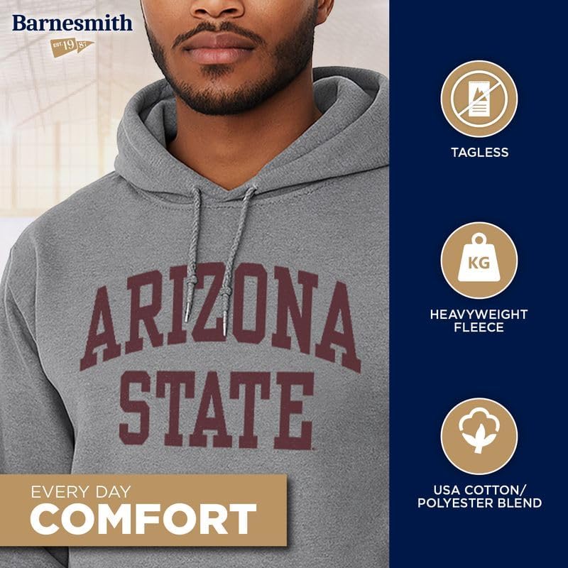 Barnesmith Hooded Sweatshirt for College, Classic Logo, Cotton/Poly Blend, Adult Unisex - Image 3