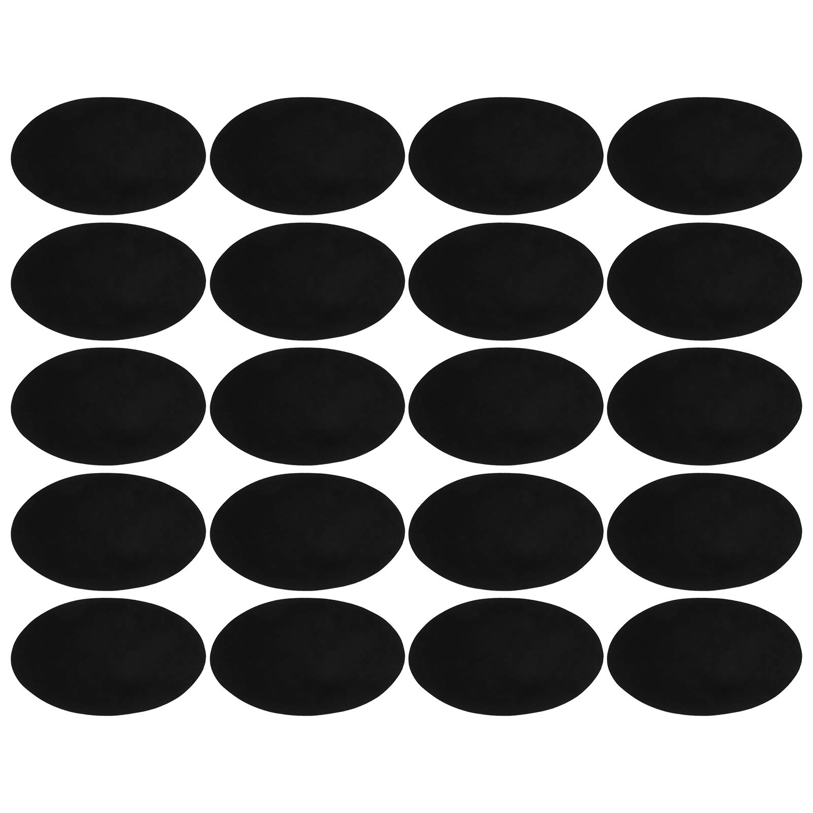 10 Pairs Oval Elbow Patches, Flocking Adhesive Fabric Patch Clothing Patches Fabric Patches for Clothes for Repair DIY Decoration (Black Ten Pairs)