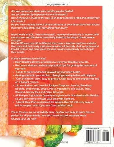 The Complete Heart Healthy Cookbook For Women Over 50: 1500 Days Of Low-Calories & Tasty Low-Sodium & Low-Fat Recipes To Help In Lowering Cholesterol & Hypertension Losing Weight 5 Weeks Meal Plan #TOP1