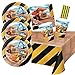 Produktbild CC/Hobbyfun 41-teiliges Set - Baustellen-Party - Bagger Radlader -Teller Becher Servietten Tischdecke Trinkhalme für 8 Kinder