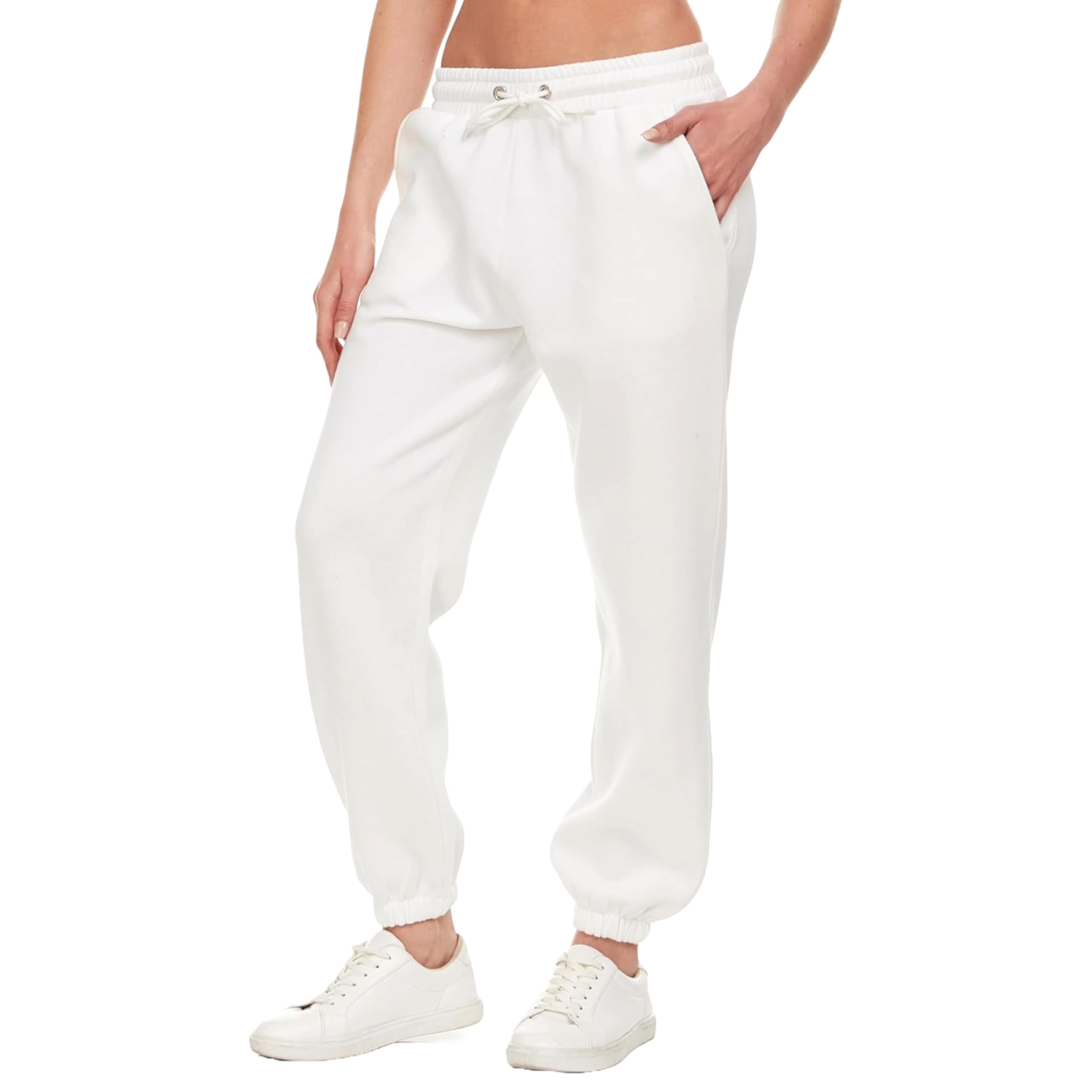 Women's High Waisted Sweatpants Drawstring Close Bottom Running Joggers Pants Casual Baggy Sweat Pants with Pockets for Girls S to L-image-27