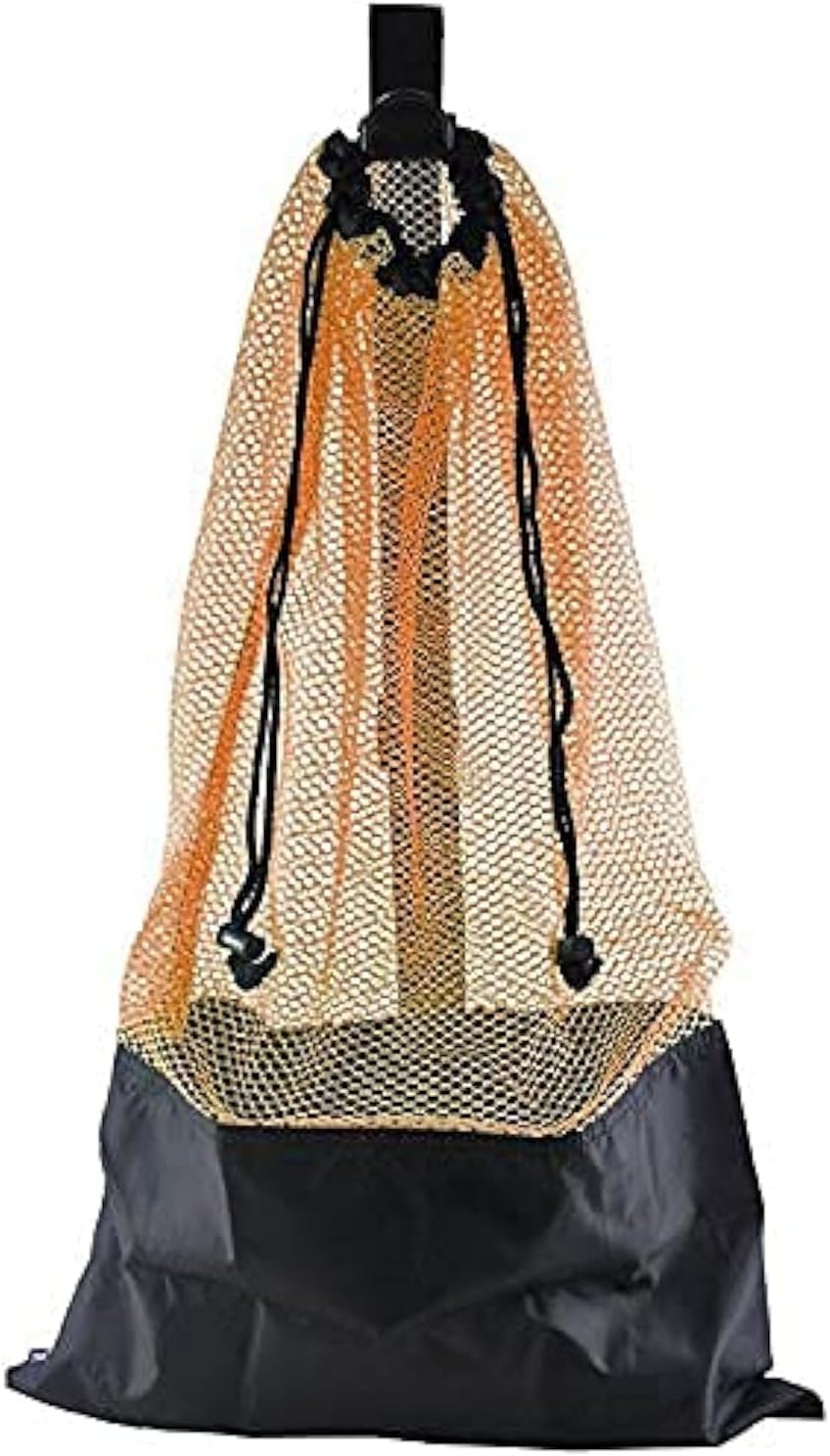ScubaMax Mesh Bag Draw String w/Shoulder Strap (Orange, One Size)