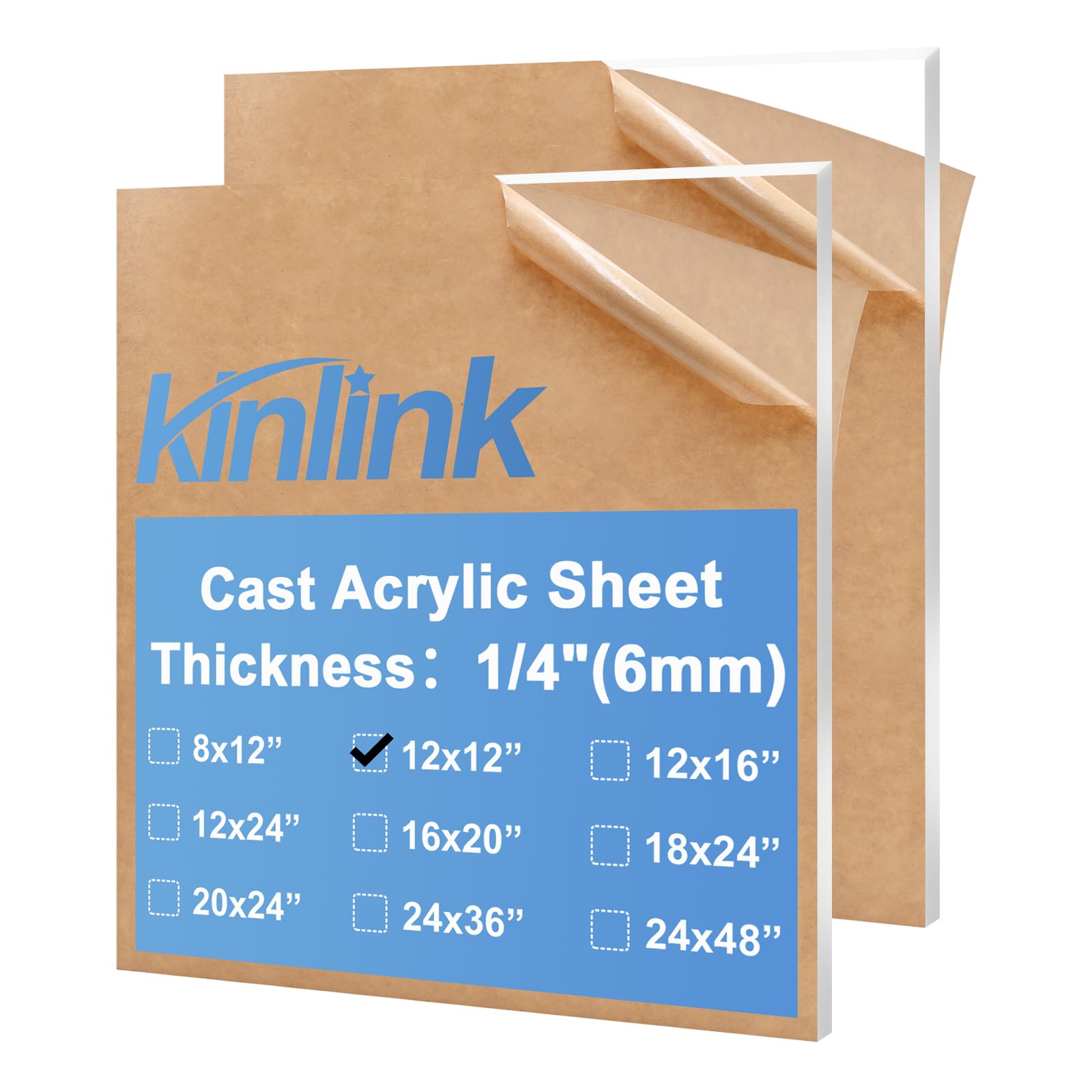 Clear Acrylic Sheets - 2 Pack 12x12 -1